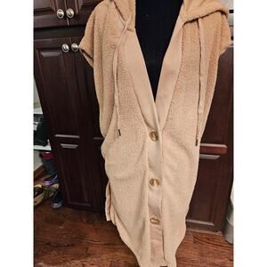 Crimson Sz M Lounge Dress cover up beach wear Resort Wear Soft and Cozy Hooded